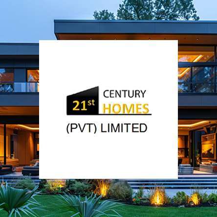 21st Century Homes (PVT) Limited logo displayed over a modern luxury residential house exterior.