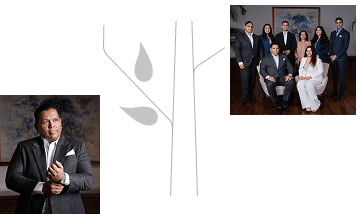 Business leader portrait and corporate management team group photo in formal attire