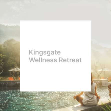 Kingsgate Wellness Retreat promotional background with centered title text