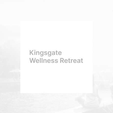 Kingsgate Wellness Retreat promotional background with centered title text