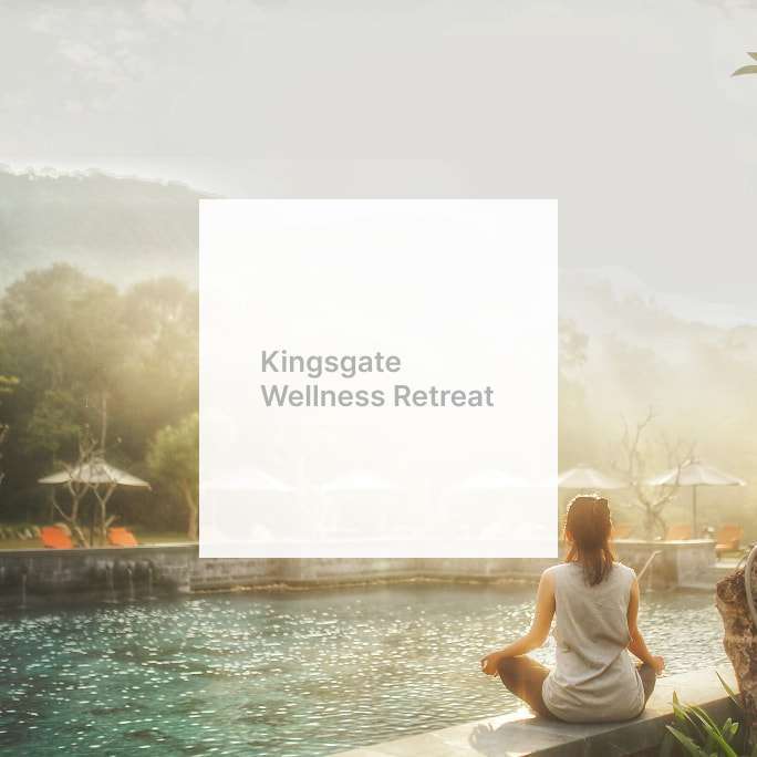 Kingsgate Wellness Retreat promotional background with centered title text