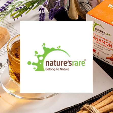 Nature’s Rare logo with green organic splash design and the tagline “Belong To Nature